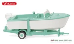Wiking Motorboot Auf Anhänger Wß/gn