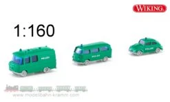 Wiking 1:160,3xPolizei Einsatzfahrzg