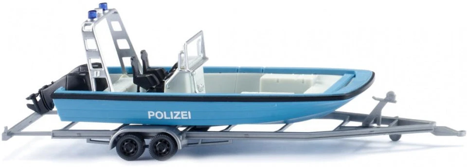 Wiking Miniatuurboot MZB 72 Met Aanhanger 1:87 Blauw/grijs 3 Wiking Miniatuurboot MZB 72 Met Aanhanger 1:87 Blauw/grijs