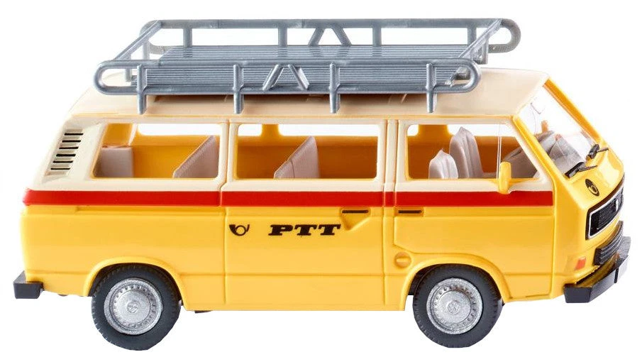 Wiking Miniatuurbus VW T3 PTT 1:87 Geel 3 Wiking Miniatuurbus VW T3 PTT 1:87 Geel