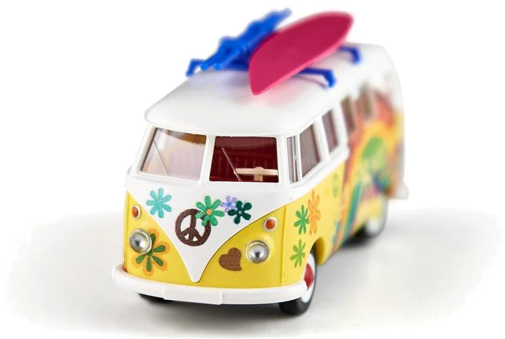 Wiking Miniatuurbusje VW T1 Flower Power Die-cast Zink 1:87 Geel 4 Wiking Miniatuurbusje VW T1 Flower Power Die-cast Zink 1:87 Geel - Afbeelding 2