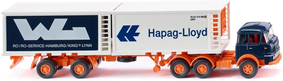 Wiking Miniatuurvrachtwagen Krupp Koelcontainer 1:87 Oranje/wit 3 Wiking Miniatuurvrachtwagen Krupp Koelcontainer 1:87 Oranje/wit