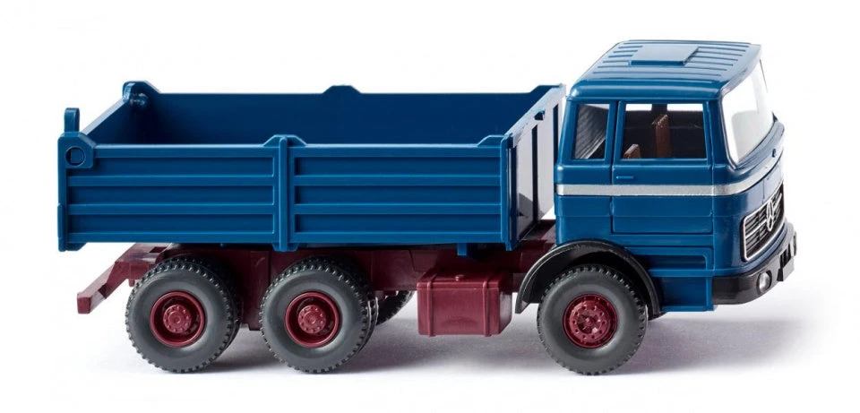 Wiking Miniatuurvrachtwagen Mercedes-Benz 1:87 Blauw 3 Wiking Miniatuurvrachtwagen Mercedes-Benz 1:87 Blauw
