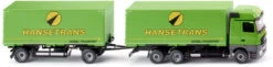 Wiking Miniatuurvrachtwagen MB Actros Swap-body 1:87 Groen 2-delig